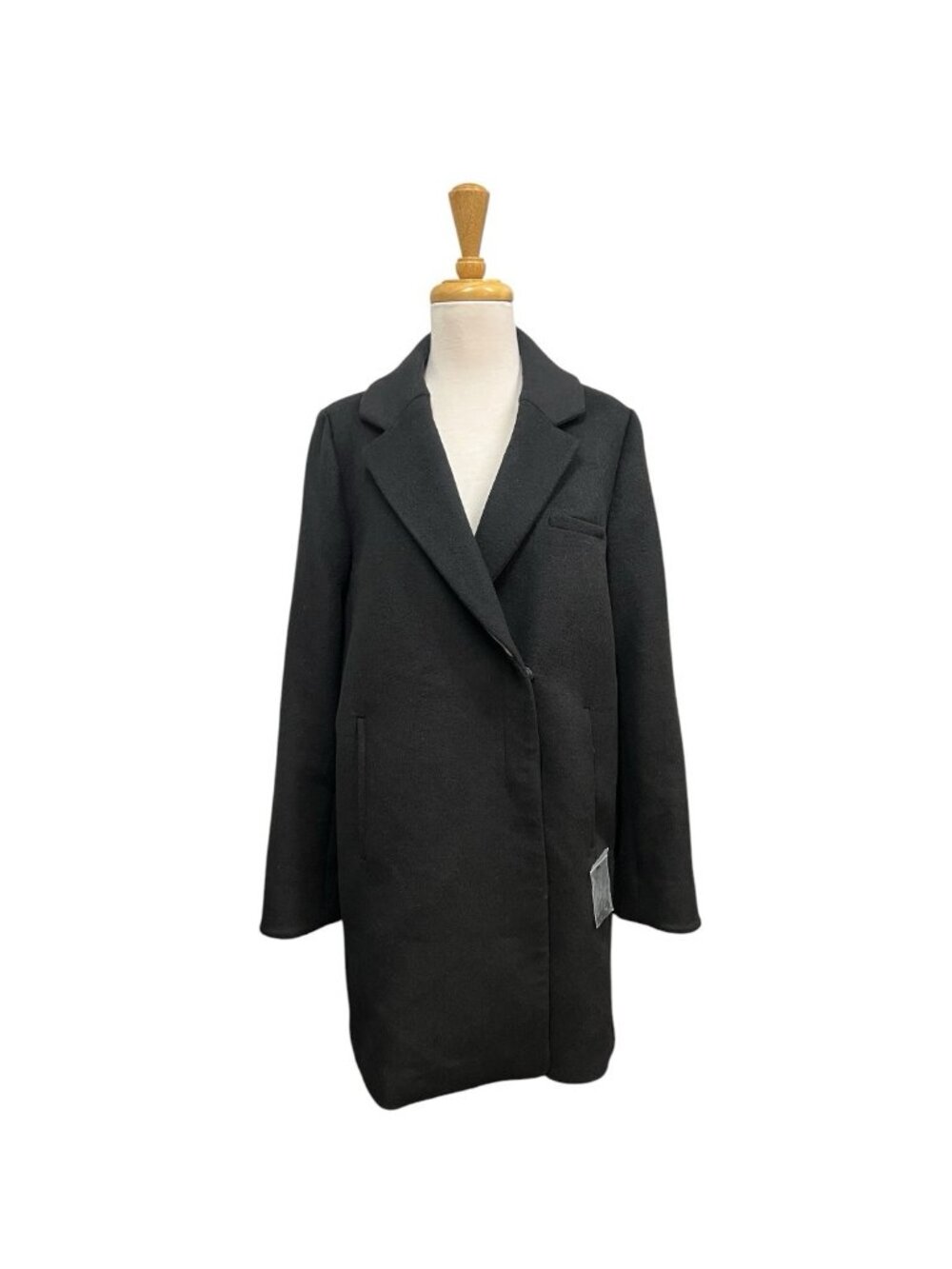 NEW Dawn Levy Black Wool Cathy Coat Size L Large